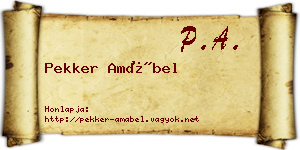 Pekker Amábel névjegykártya